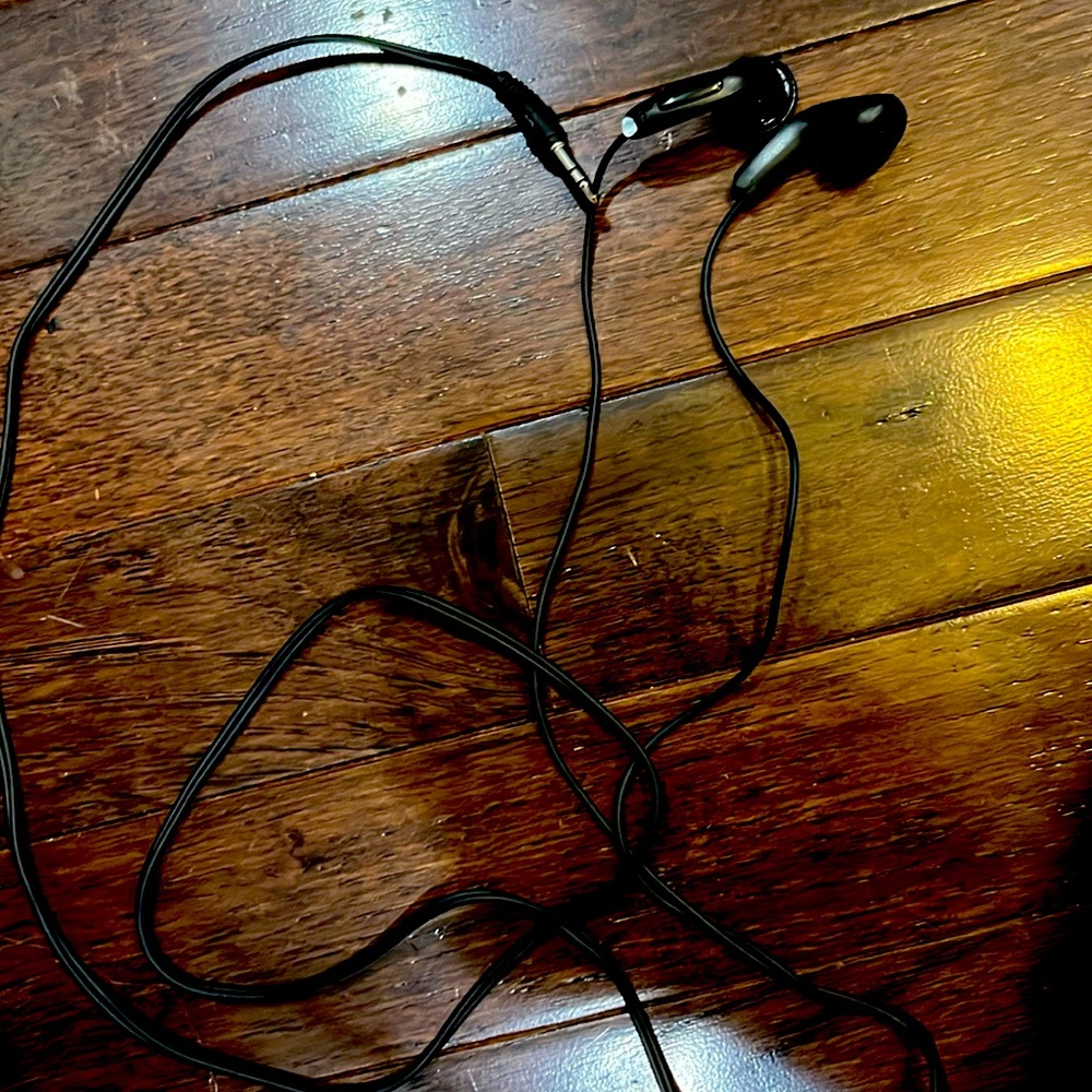 Black wired earbuds
